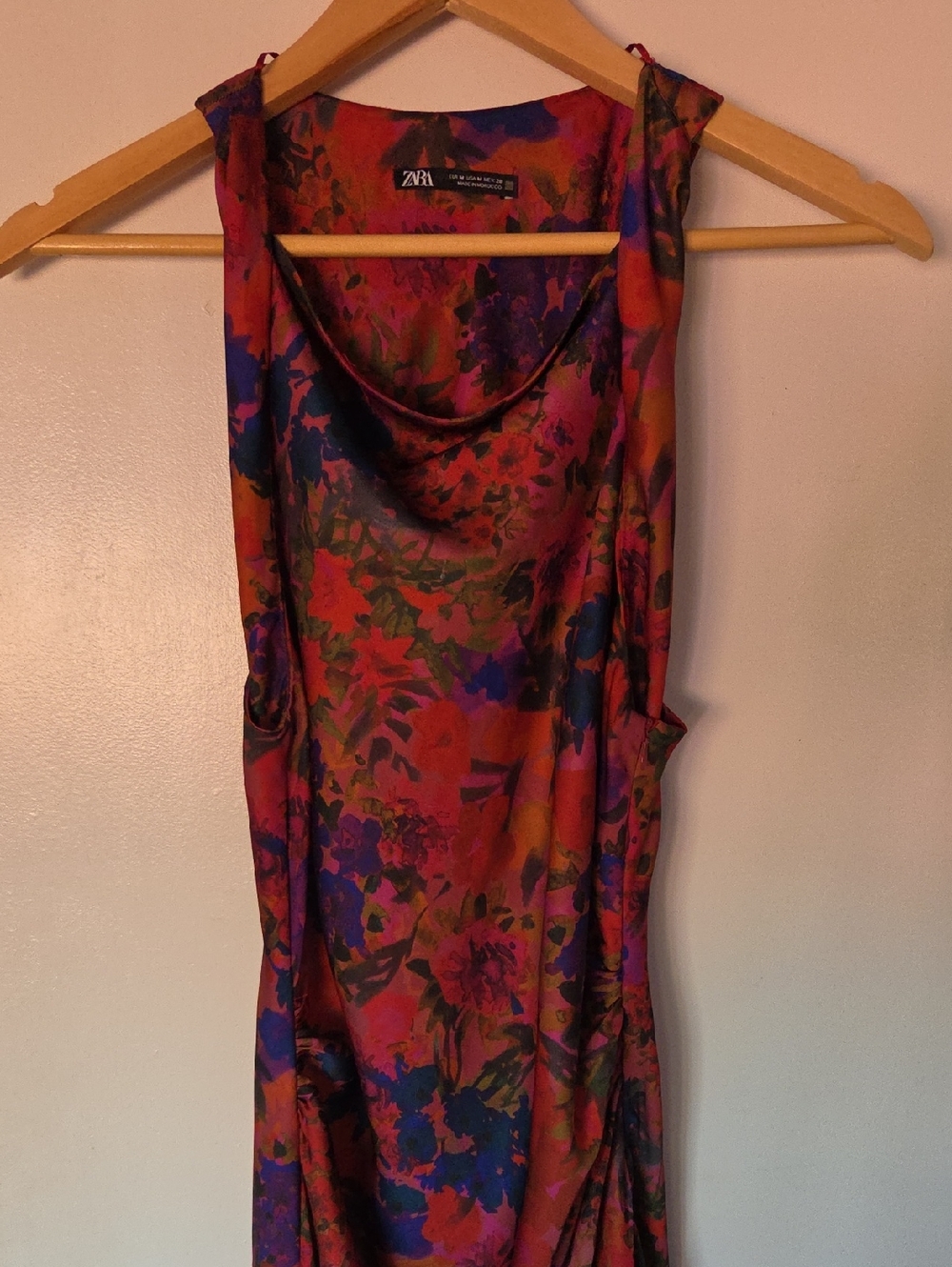 Zara Floral Maxi Dress in Red, Purple, Blue